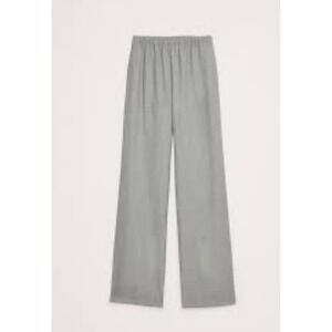 Banana Republic Gray Wide Leg Linen Blend Elastic Waist Pull On Pants‎ M